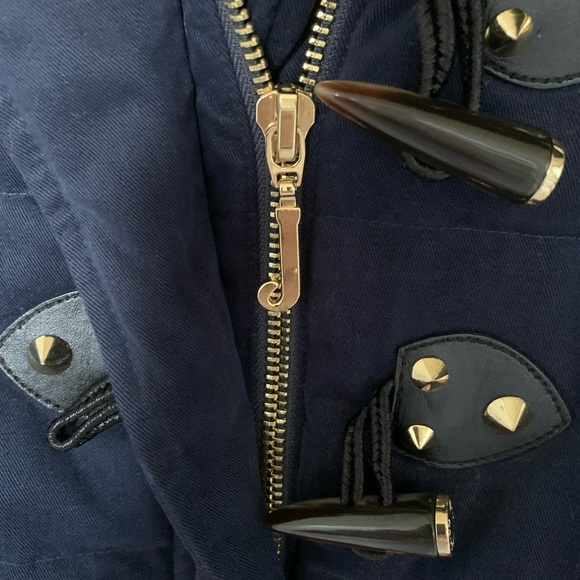 Juicy Couture Studded Dark Blue Down Jacket/Coat Y2K Edgy Elegant Luxury - Picture 7 of 14